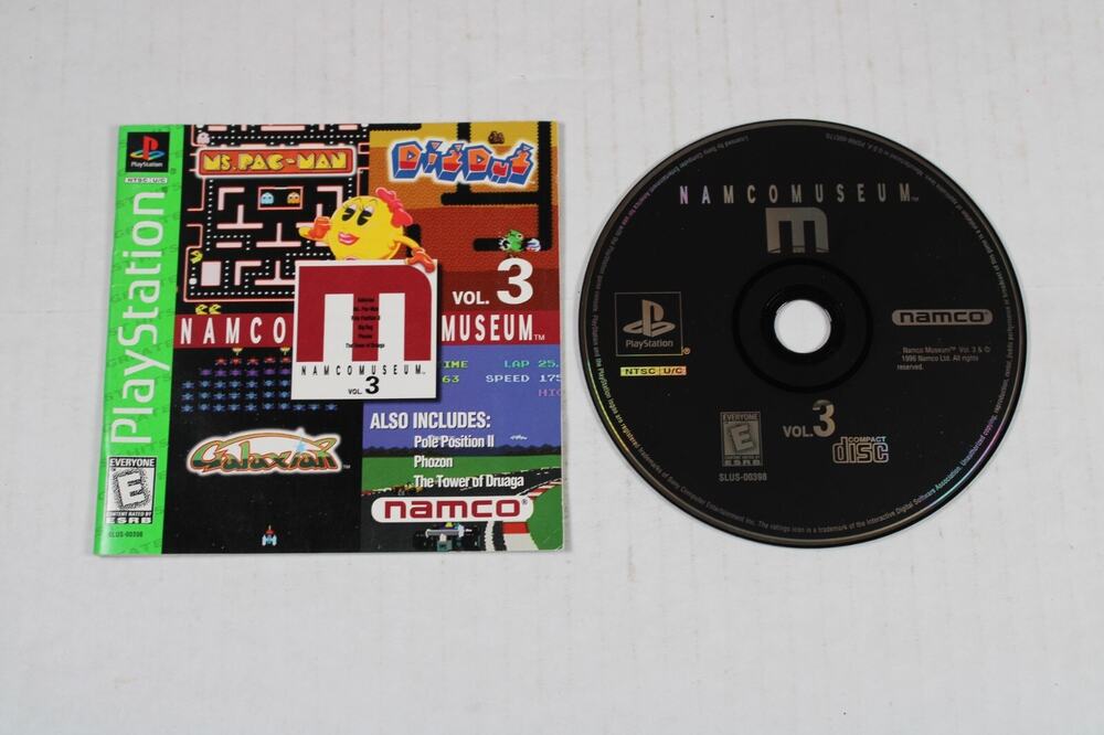 Namco Museum Vol. 3 (Sony PlayStation 1, 1996, PS1) Game Disk + Manual Only
